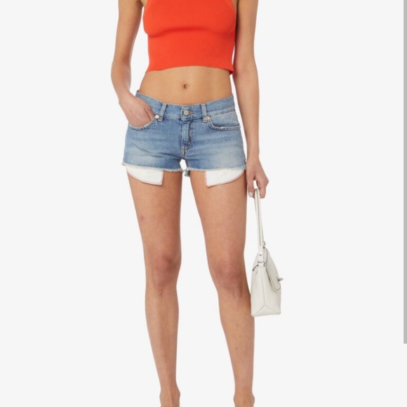 NWT Dondup Short Alexa Sefora Low Rise Cut Off Denim Jean Shorts Size 28